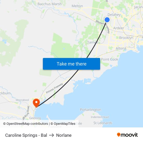 Caroline Springs - Bal to Norlane map