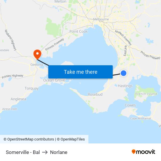 Somerville - Bal to Norlane map