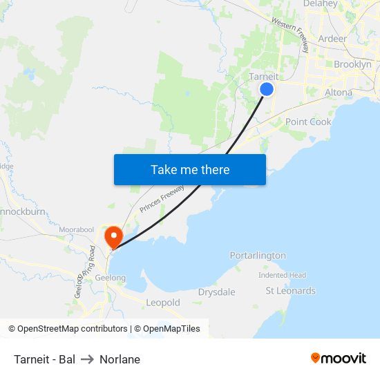 Tarneit - Bal to Norlane map