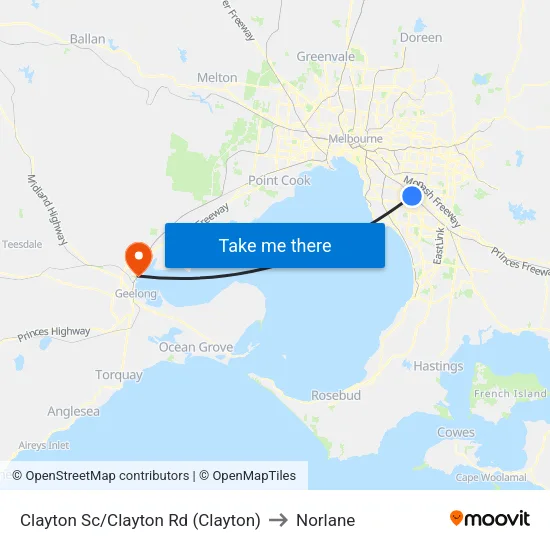 Clayton Sc/Clayton Rd to Norlane map