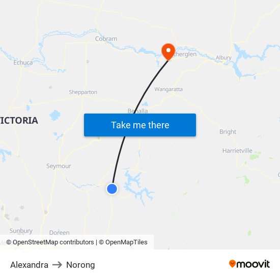 Alexandra to Norong map