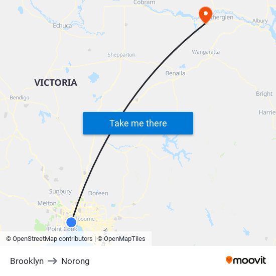 Brooklyn to Norong map