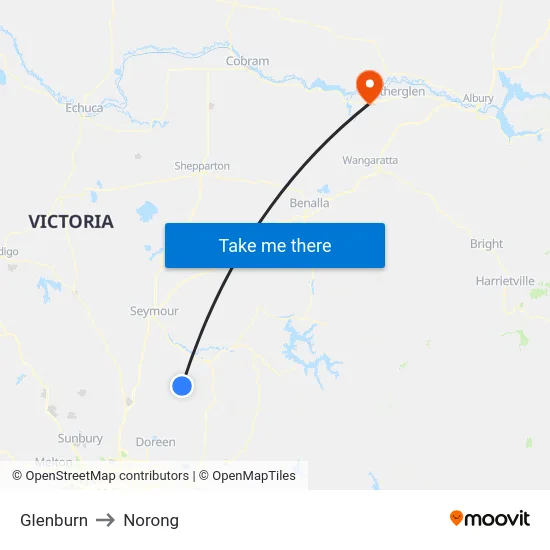Glenburn to Norong map