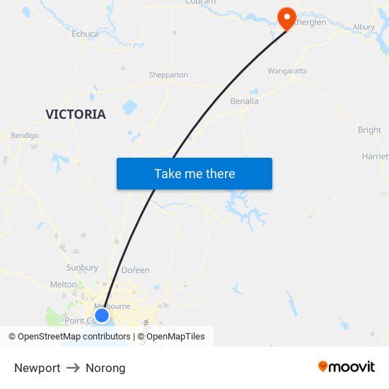 Newport to Norong map