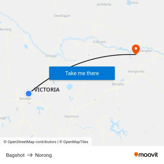 Bagshot to Norong map