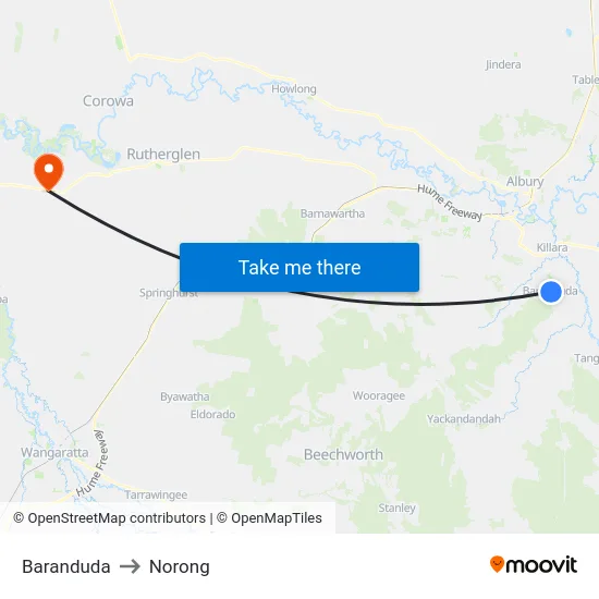 Baranduda to Norong map