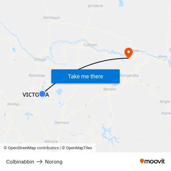 Colbinabbin to Norong map