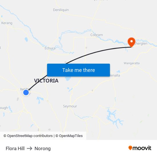 Flora Hill to Norong map