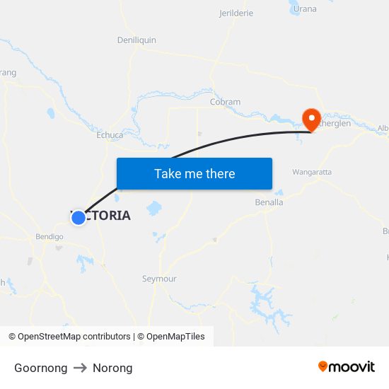 Goornong to Norong map