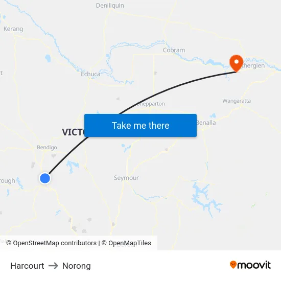Harcourt to Norong map