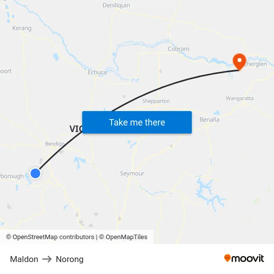 Maldon to Norong map