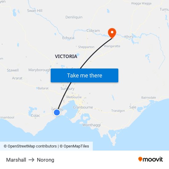 Marshall to Norong map