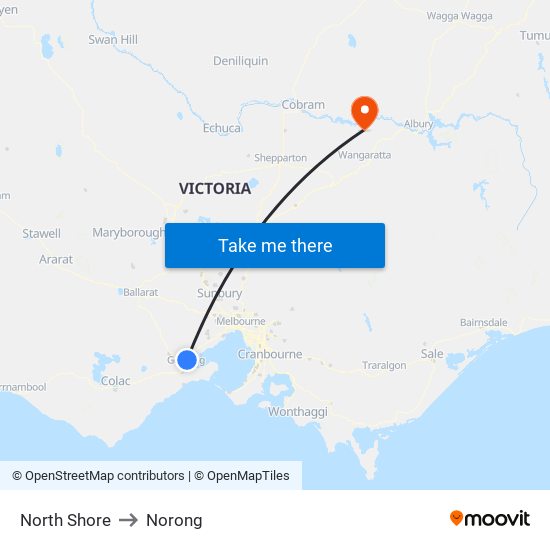 North Shore to Norong map