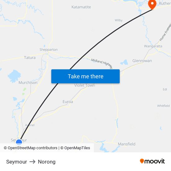 Seymour to Norong map