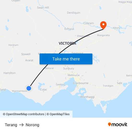 Terang to Norong map