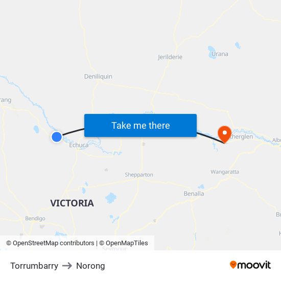 Torrumbarry to Norong map