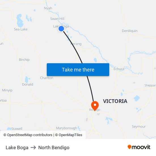 Lake Boga to North Bendigo map