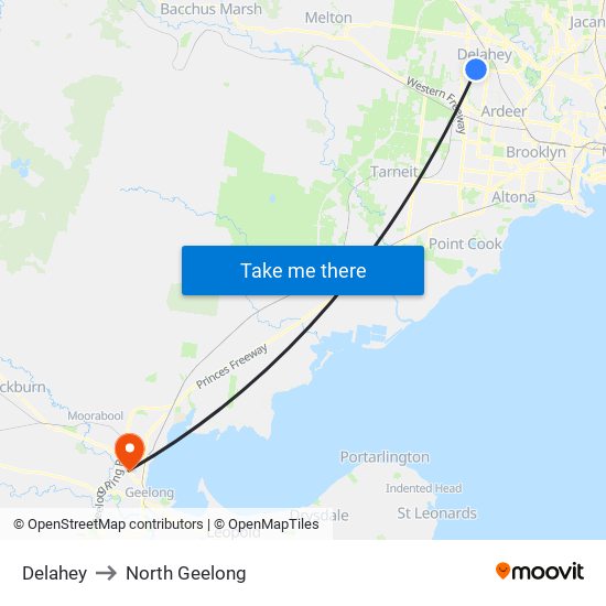 Delahey to North Geelong map