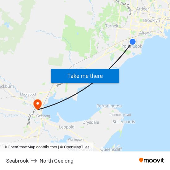 Seabrook to North Geelong map