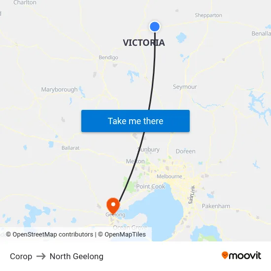 Corop to North Geelong map