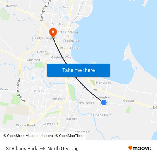 St Albans Park to North Geelong map