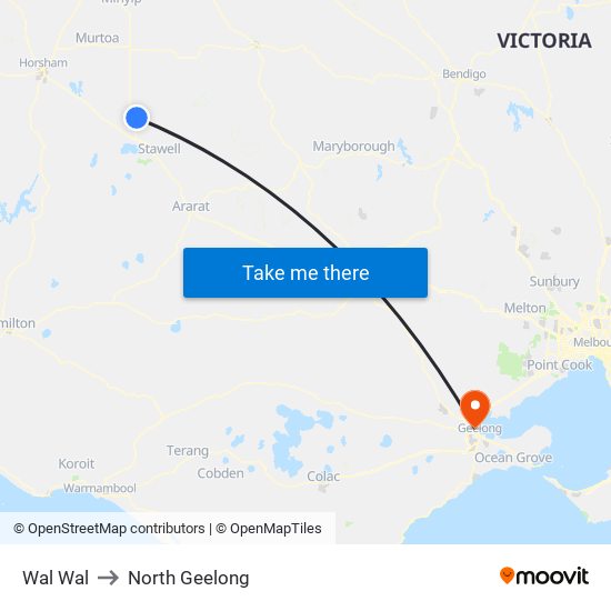 Wal Wal to North Geelong map