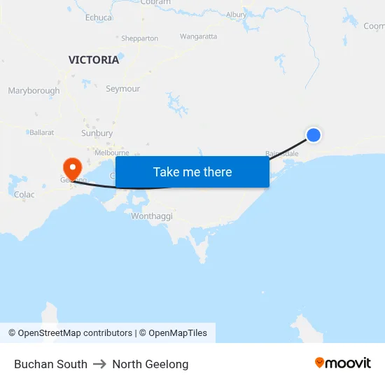 Buchan South to North Geelong map