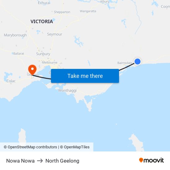 Nowa Nowa to North Geelong map