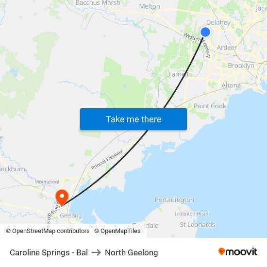 Caroline Springs - Bal to North Geelong map