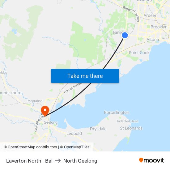 Laverton North - Bal to North Geelong map