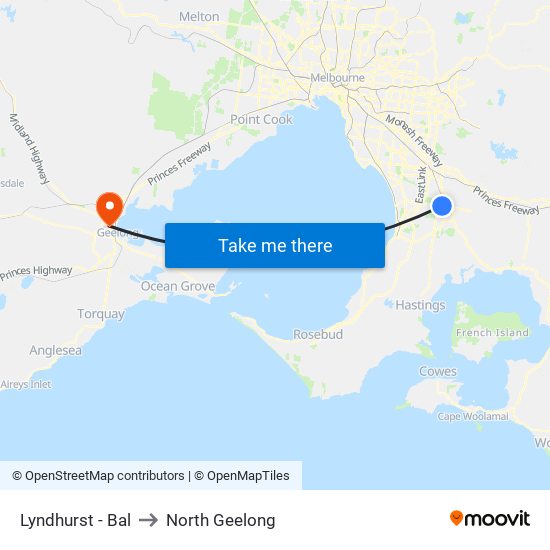 Lyndhurst - Bal to North Geelong map