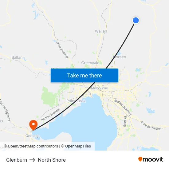 Glenburn to North Shore map
