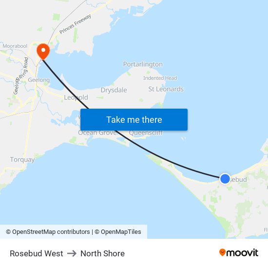 Rosebud West to North Shore map