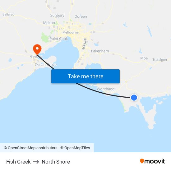 Fish Creek to North Shore map