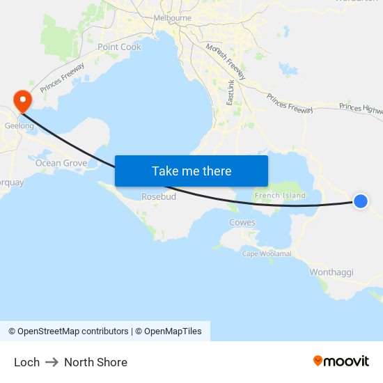 Loch to North Shore map