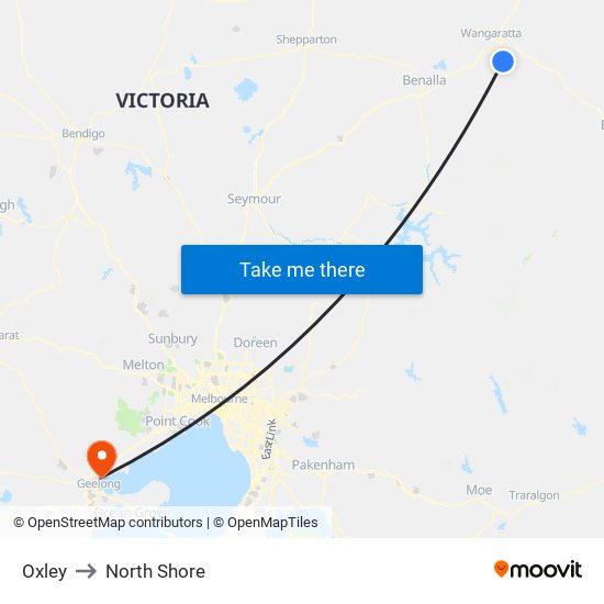 Oxley to North Shore map