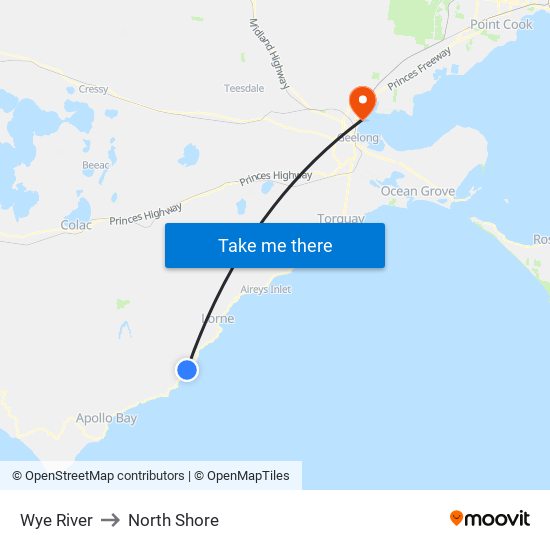 Wye River to North Shore map