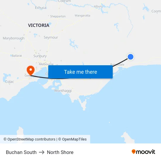 Buchan South to North Shore map