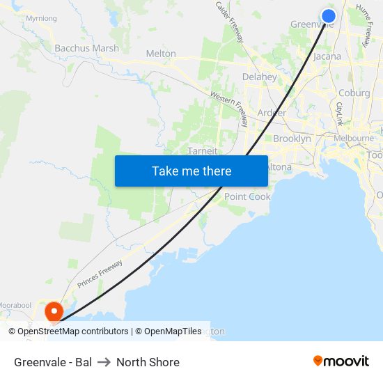 Greenvale - Bal to North Shore map