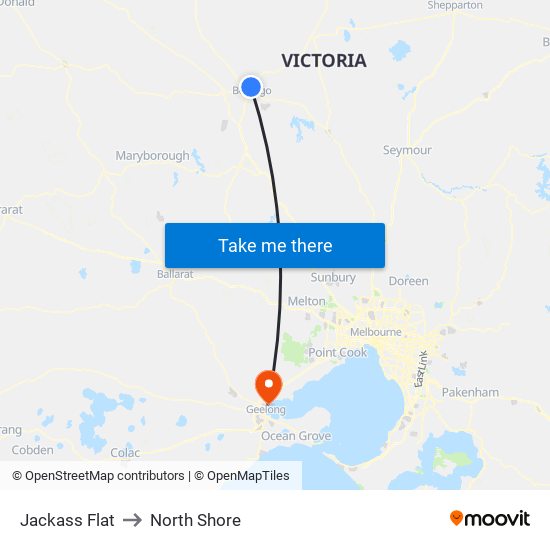 Jackass Flat to North Shore map