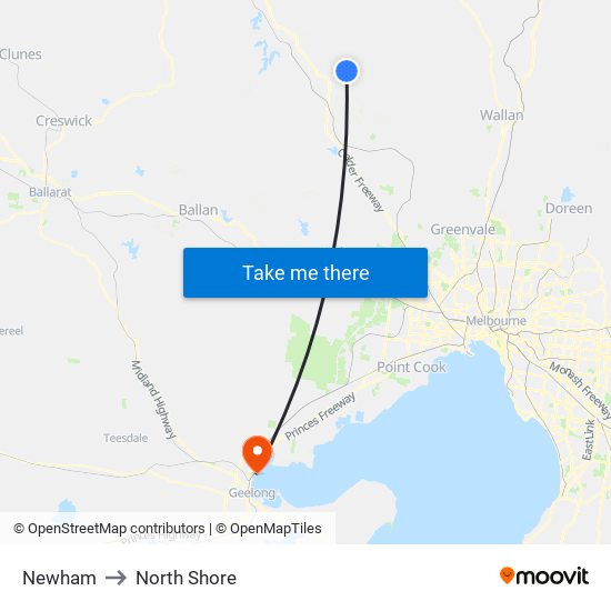 Newham to North Shore map