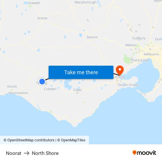 Noorat to North Shore map