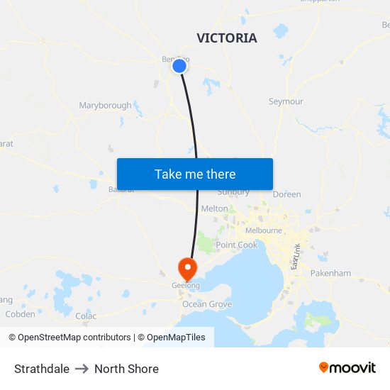 Strathdale to North Shore map