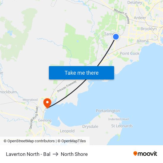 Laverton North - Bal to North Shore map