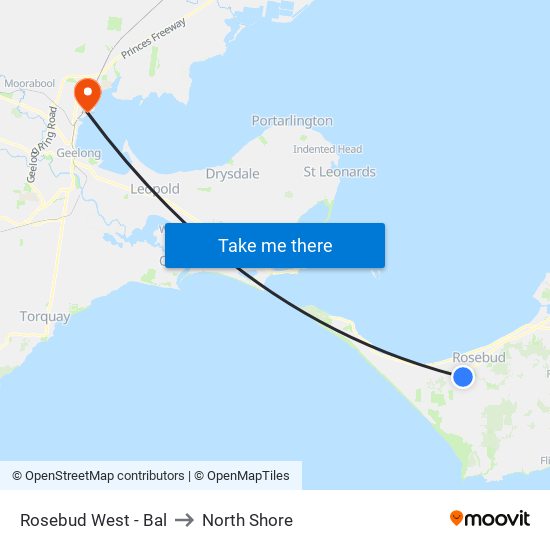 Rosebud West - Bal to North Shore map