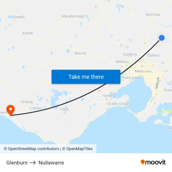 Glenburn to Nullawarre map