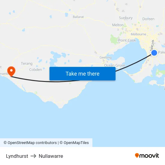 Lyndhurst to Nullawarre map