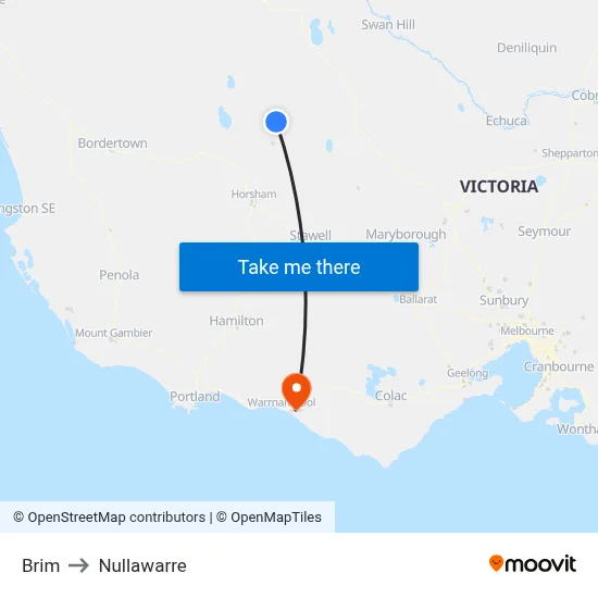 Brim to Nullawarre map
