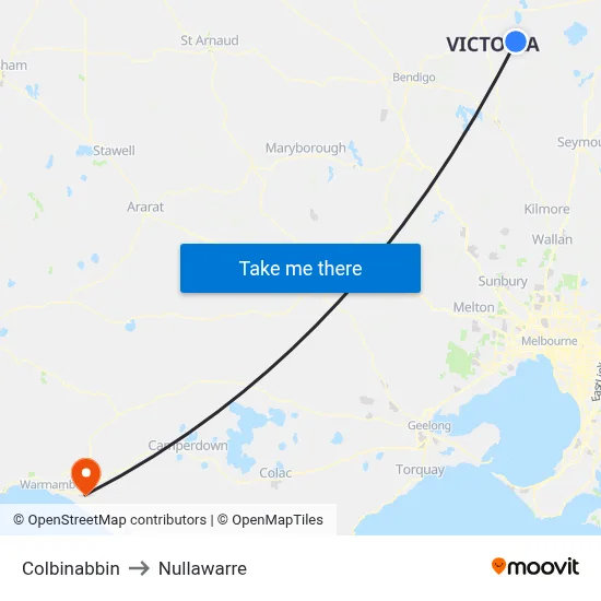 Colbinabbin to Nullawarre map