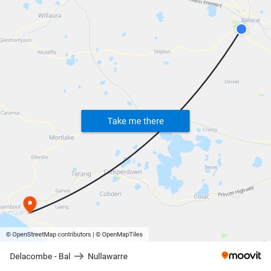 Delacombe - Bal to Nullawarre map